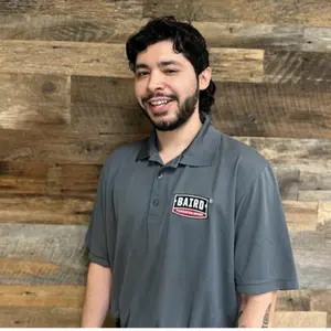 Houston account manager smiles for his headshot