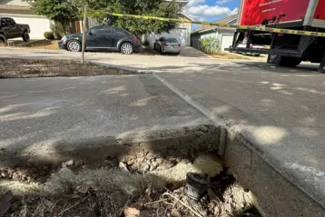 Buda, Texas homeowner walkway trip hazards gone with concrete repair.