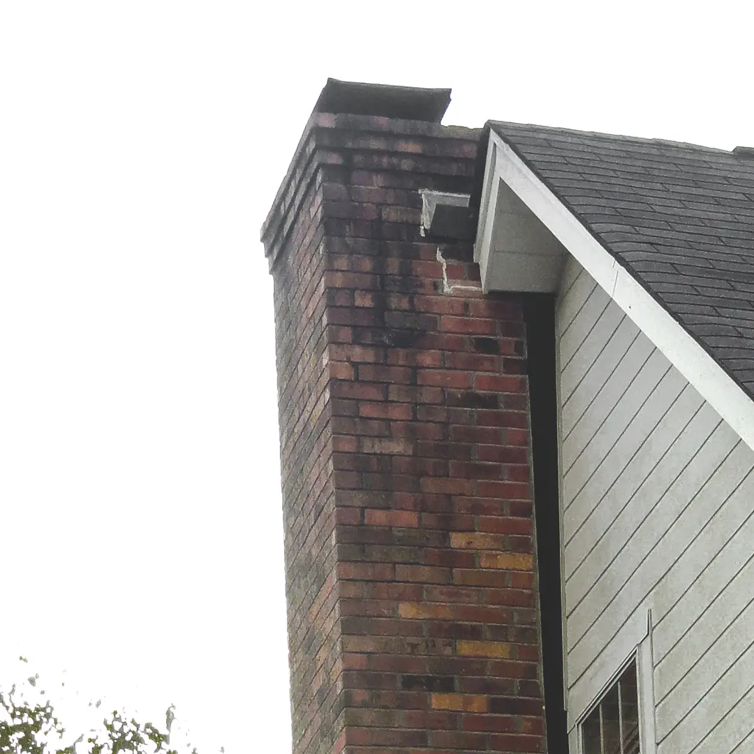 Tilting Chimney showing signs of foundation issues,