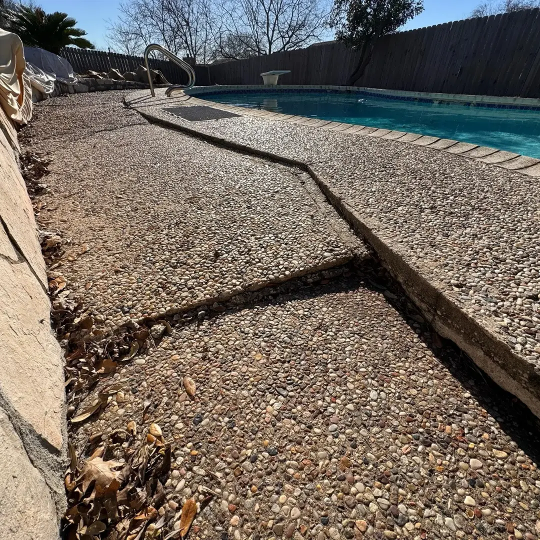 Customers pool deck sinking due to voids underneath.