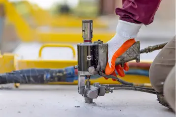 Up close picture of the Polylevel gun installing