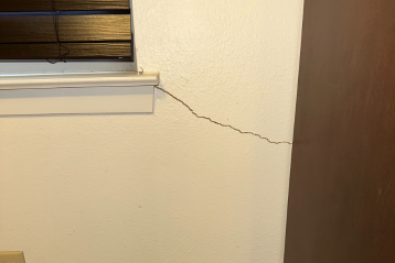 Customer home in San Antonio showing cracks in drywall.