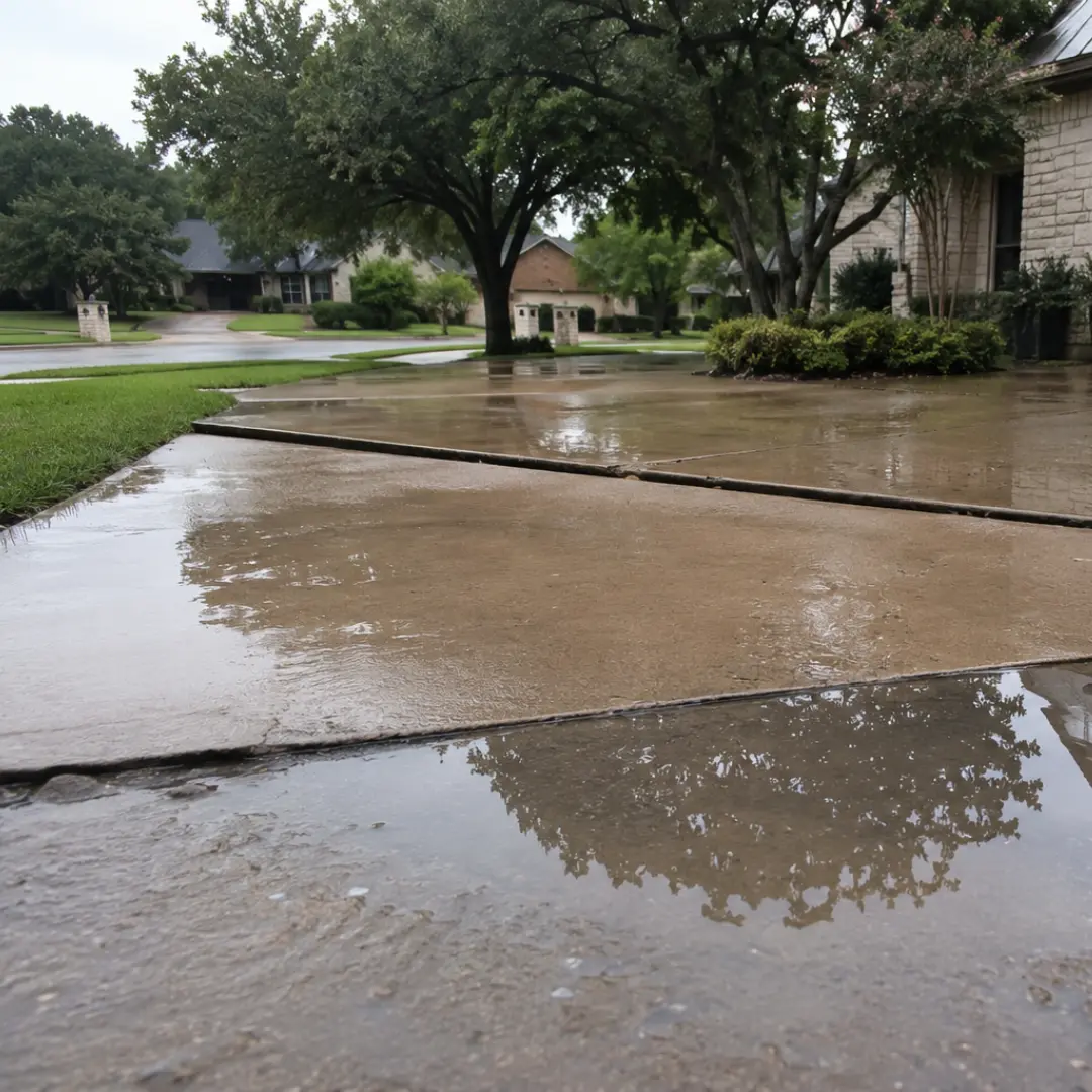 Water pooling in a customers driveway causing washout underneath