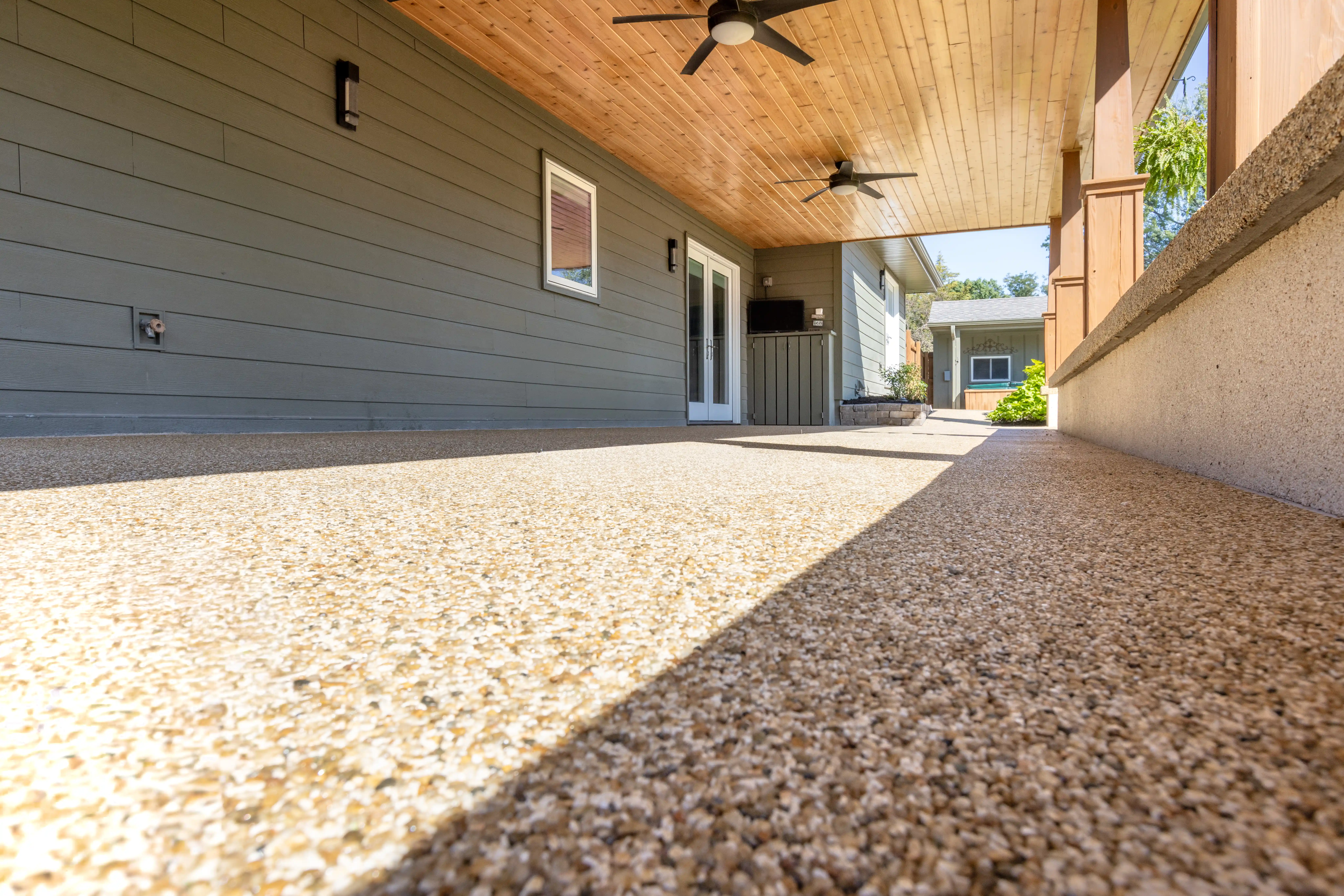 detail picture of completed patio restoration
