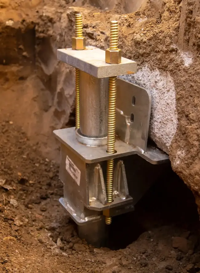 Steel piers, push piers