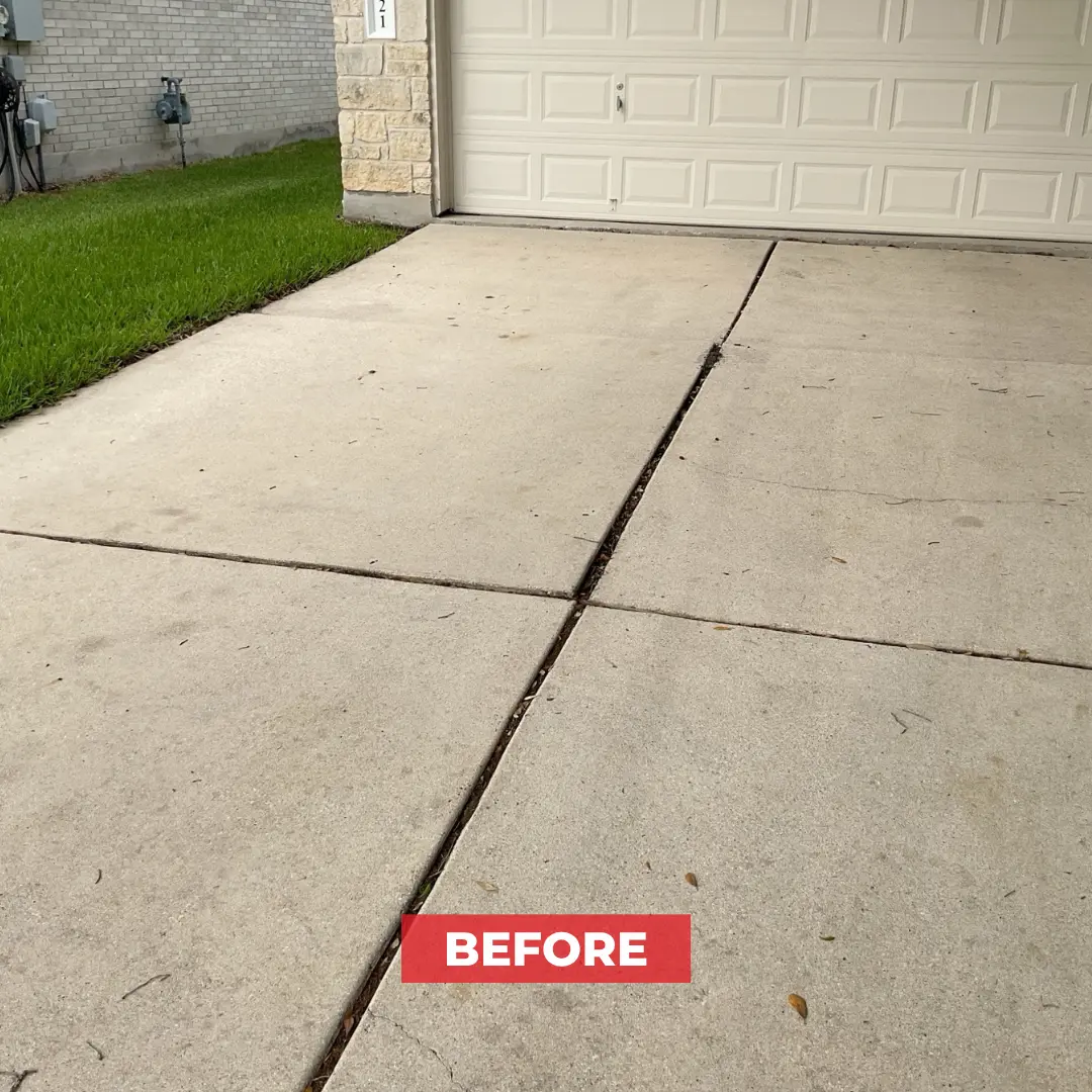 Driveway repair in Austin Texas with trip hazards before concrete repair