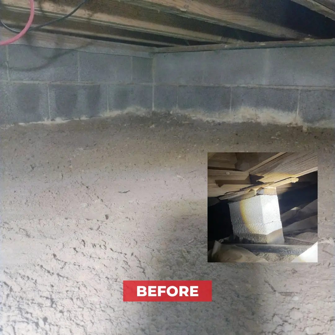 Pier and Beam home in Port O'Conner before we installed smart jacks and encapsulation system
